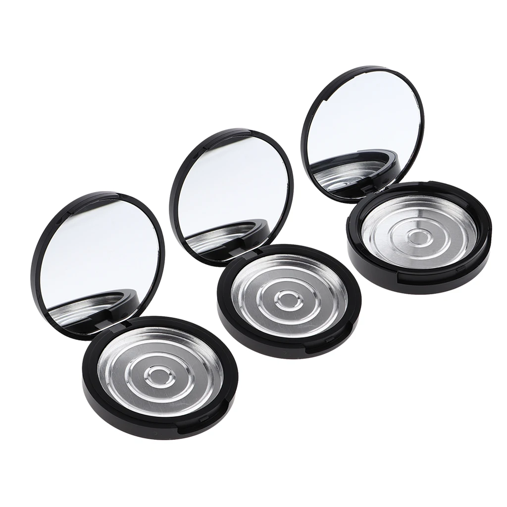 Empty Jar Pot Makeup Pressed Powder Cosmetic Storage Container Tin Portable - Multi-purpose Makeup Pot with Vanity Mirror