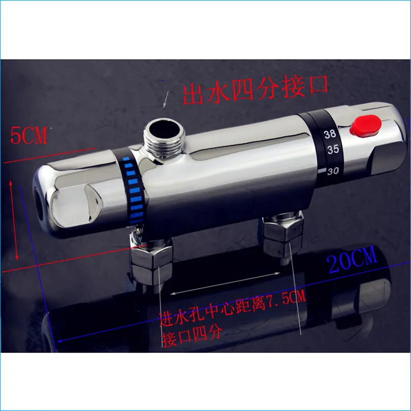 

Термостатический смесительный клапан на солнечной батарее, латунный термостатический смеситель, настенный хромированный смеситель для душа, J14406