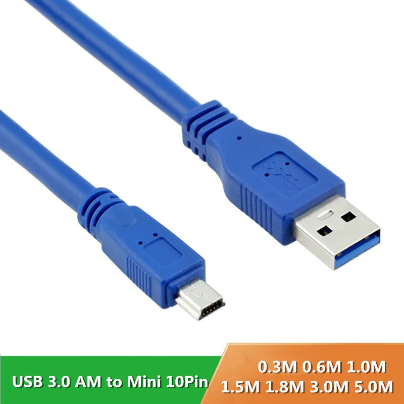 USB 3.0 A Male AM to Mini USB 3.0 Mini 10pin Male USB3.0 Cable 0.3m 0.6m 1m 1.5m 3m 5m 1ft 2ft 3ft 5ft 6ft 10ft 3 5 Meters