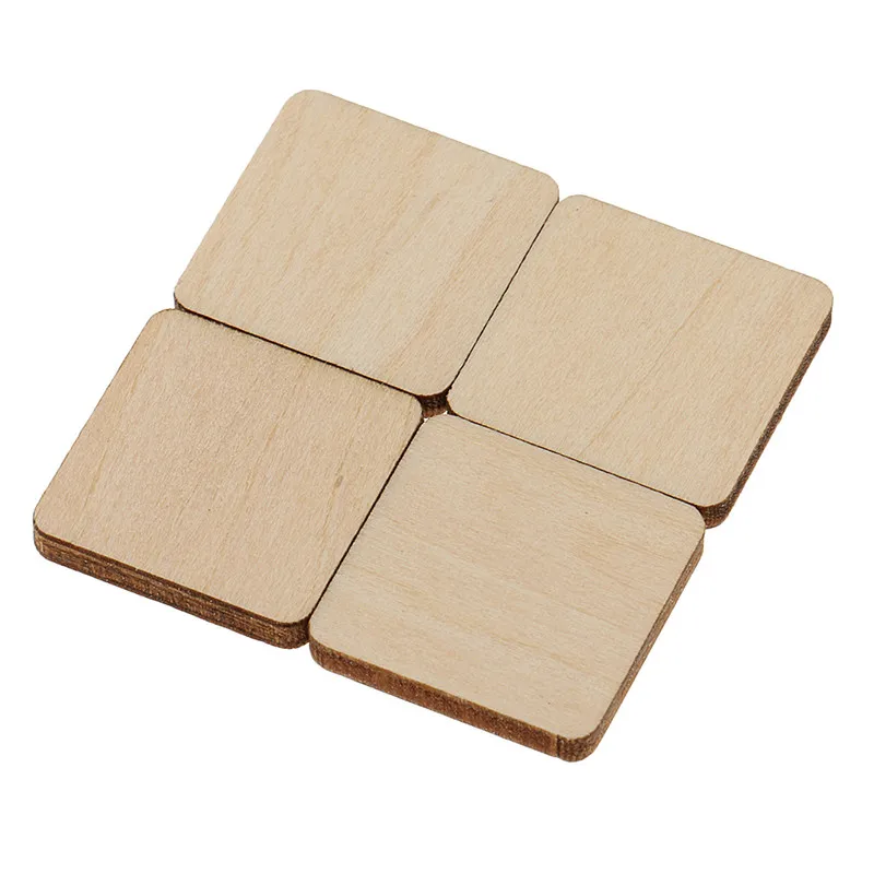 25pcs 60mm 2.36inch Unfinished Blank Wood Pieces Wooden Slices Unfinished Wood Cutouts for Wood Painting Carving