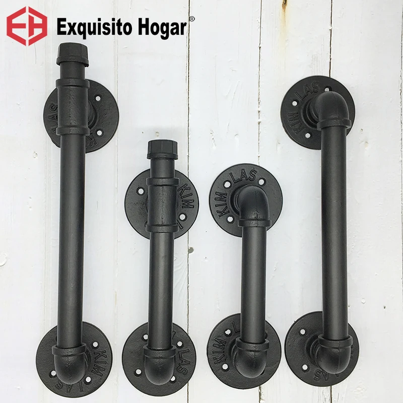 

Американская ручка водопроводной трубы, антикварная старая железная художественная ручка для ресторана, бара, двери сарая, деревянная дверная ручка, ручка