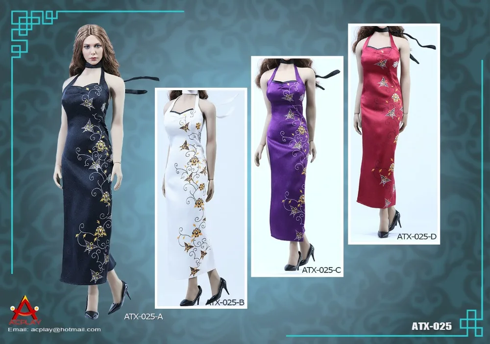 1/6 scale figure accessories female cheongsam with High heels for PHICEN 12