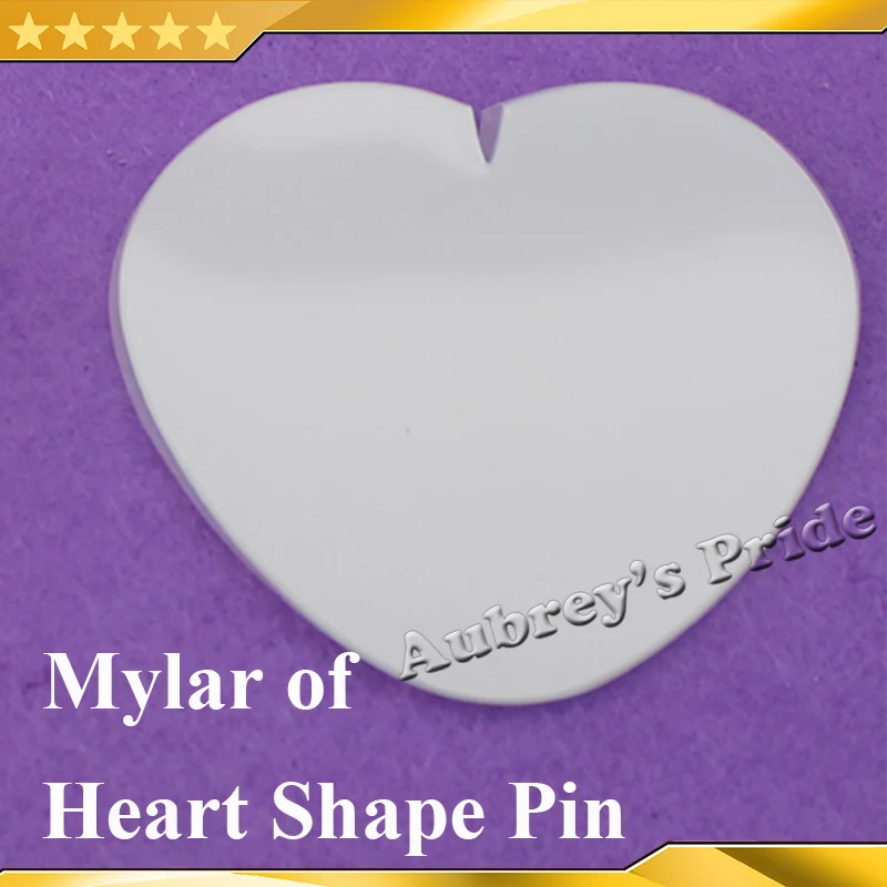 100Pcs of Mylar Plastic Film Only of Heart Shape 57x52mm Blank Button Supply Materials for Badge Button Maker Holder