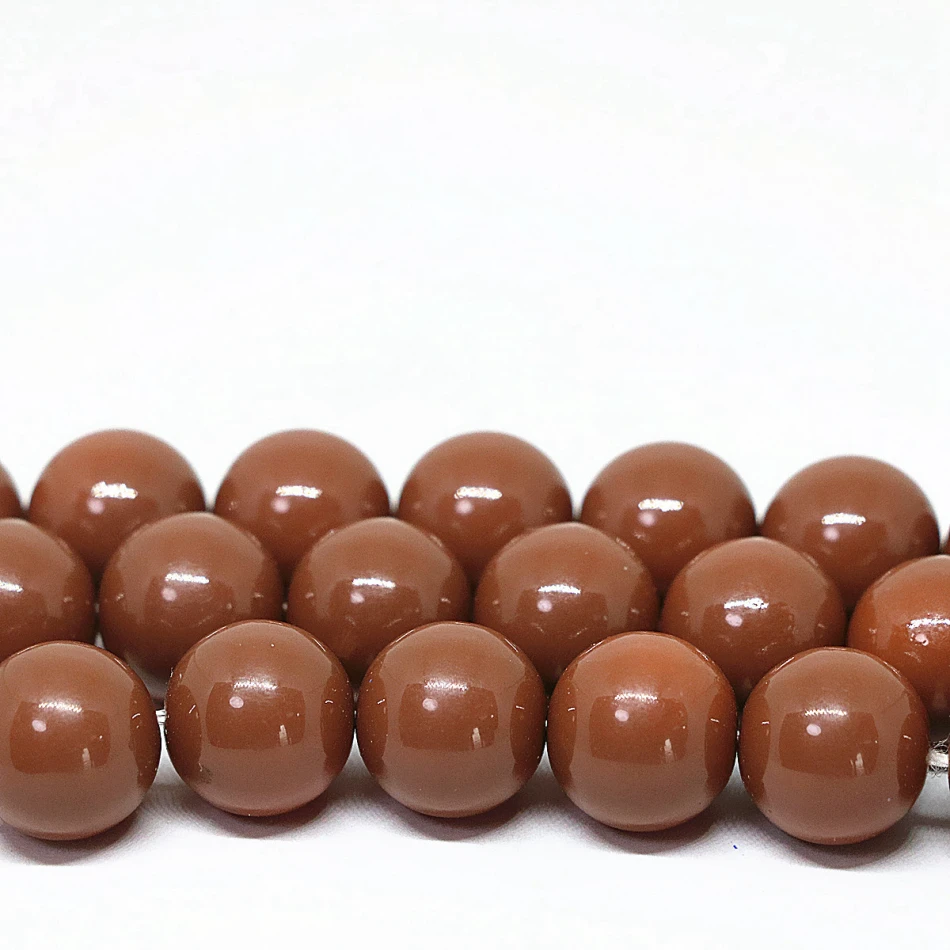 Fashion candy color chocolate baking paint glass round loose beads 4,6,8,10,12,14mm hot sale elegant women jewelry 15inch B1625