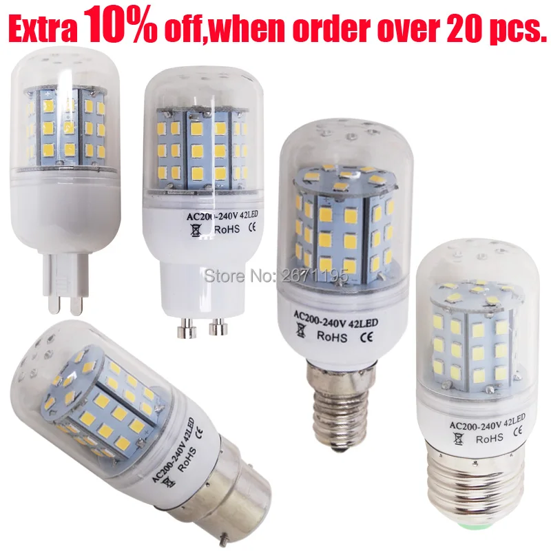 GU10 LED Bulb LED Corn Bulb E27 E14 B22 G9 24leds 42leds Corn bulb AC 220V 240V SMD 2835 Bombillas led light home