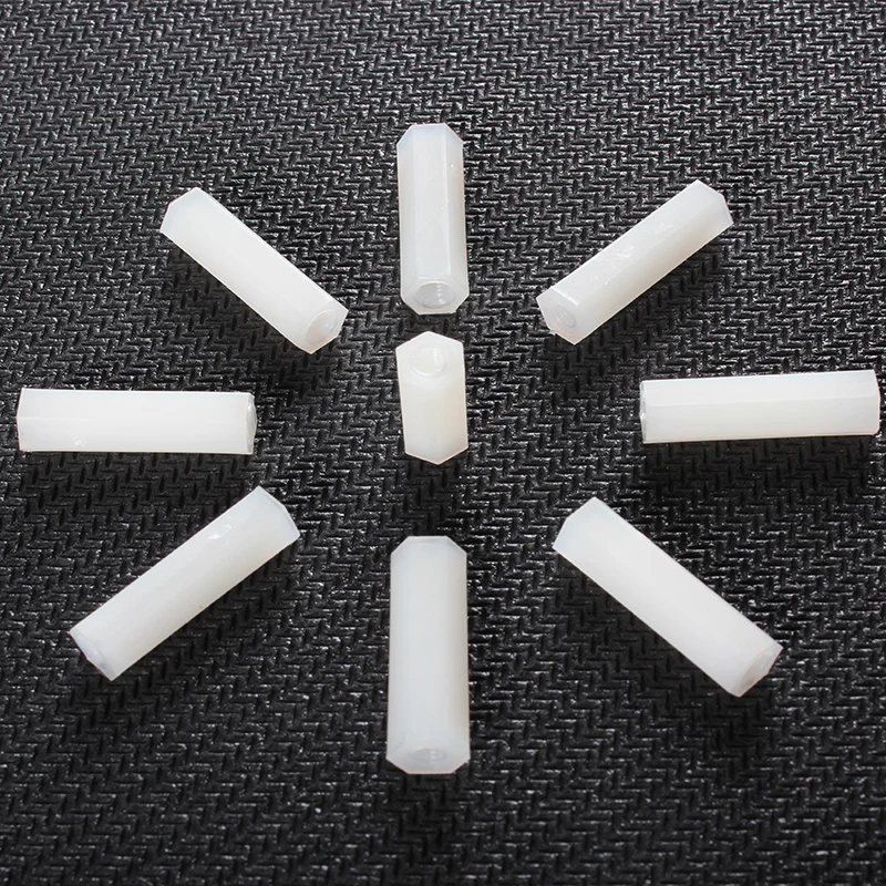 M2 M2.5 Plastic Nylon Hexagonal Female Thread Nuts Standoff Spacer Pillars Hexagon Internal Thread Isolation Column