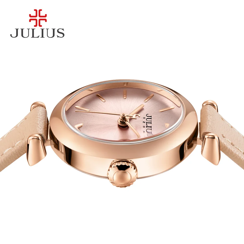 JULIUS Simplicity Women\'s Dress Watch Classic Leather Strap Watches Slim Ladies Japan Quartz Movt High-End Luxury Reloj JA-1018