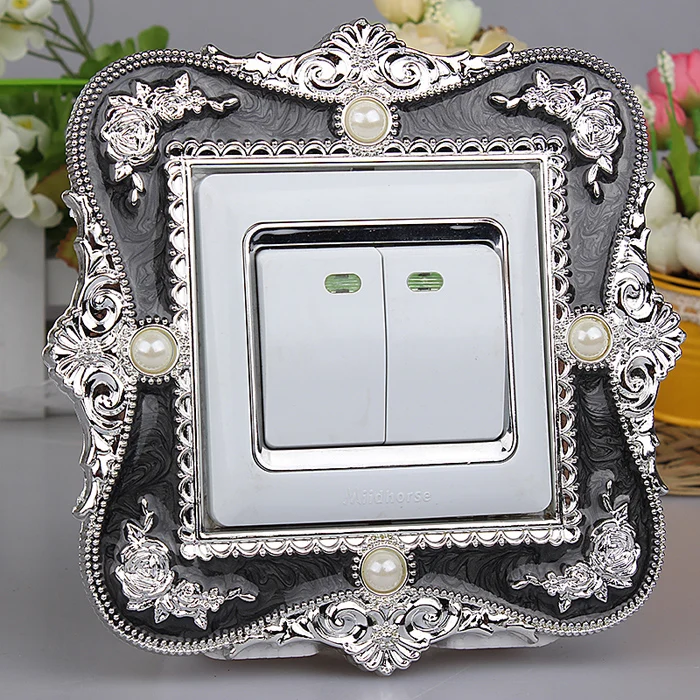 86 European Pearl Switch paste  Acrylic Lamp switch Decorating sleeve  outlet decoration Resin protective sleeve