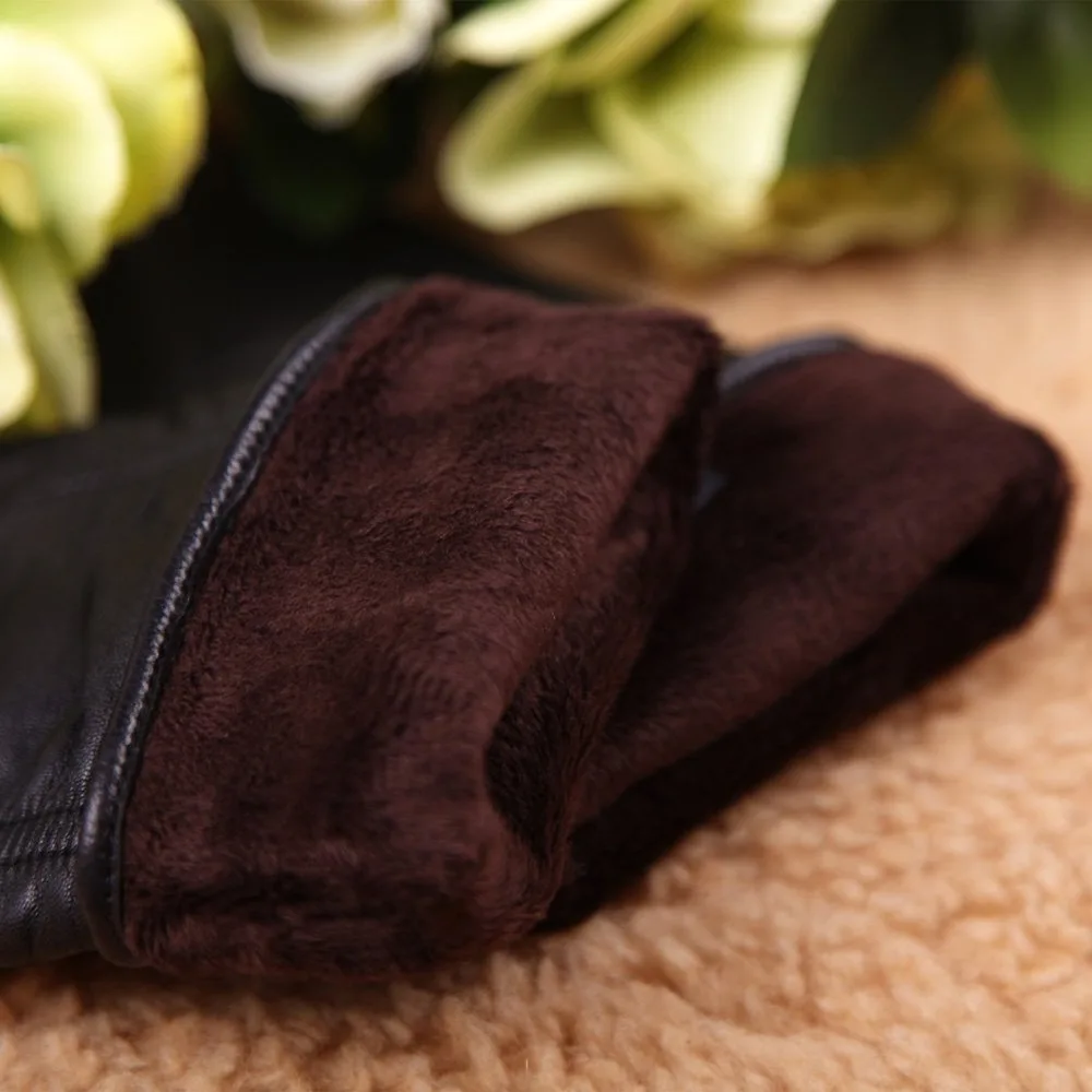 High Quality Women TouchScreen Leather Gloves Warm Fashion Winter Genuine Goatskin Driving Glove Five Finger L106NC1