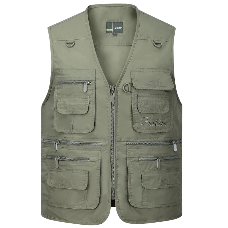 Summer Men Sleeveless Baggy Jacket With Many Pockets Male Casual Regular Fit Multi Pocket Photographer Vest Waistcoat For Mens