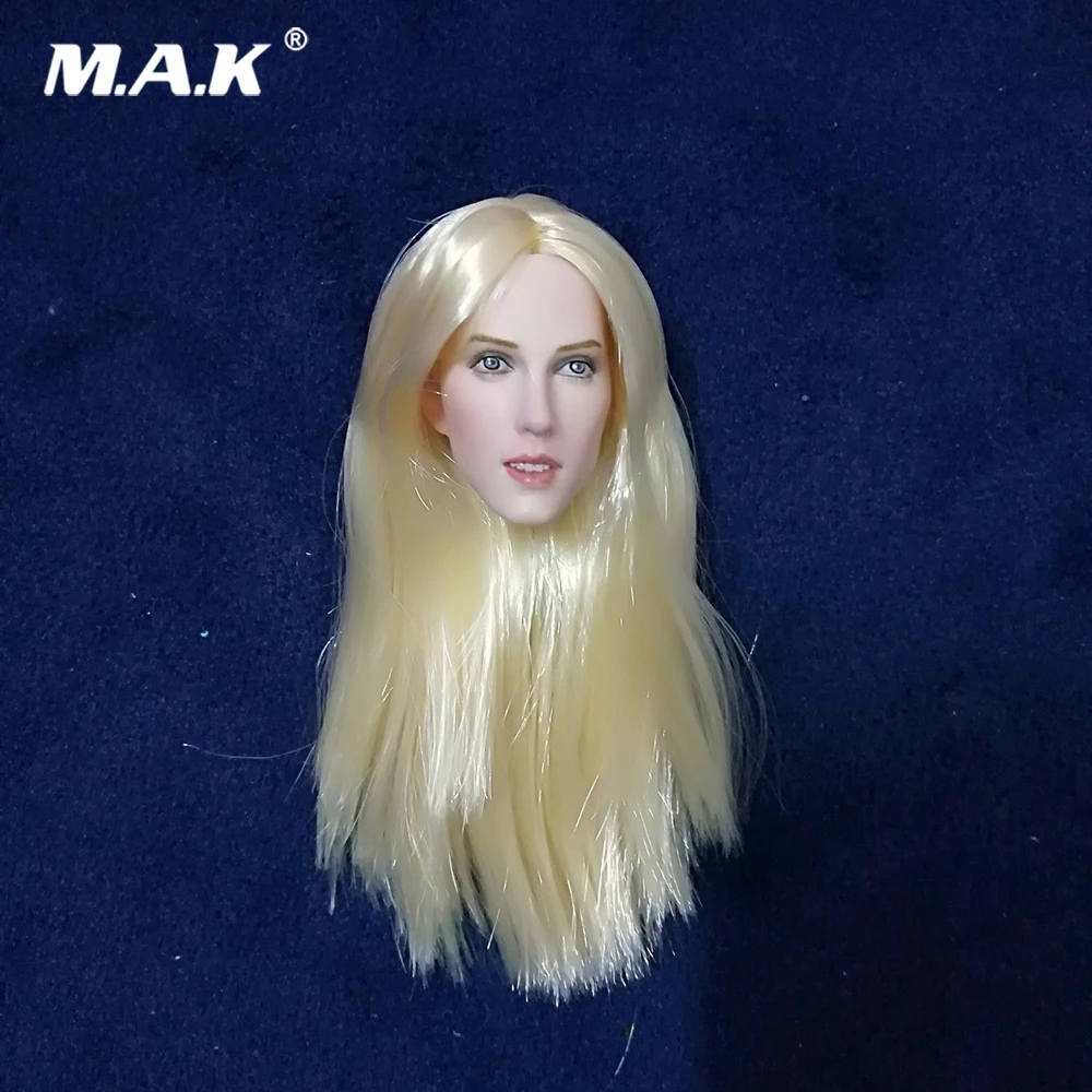 

12" Female Figure Custom Europe America Girl Head Sculpt 1/6 Scale Lady Girl Jesse Gold Hair Model Toys Accessory Pale Color