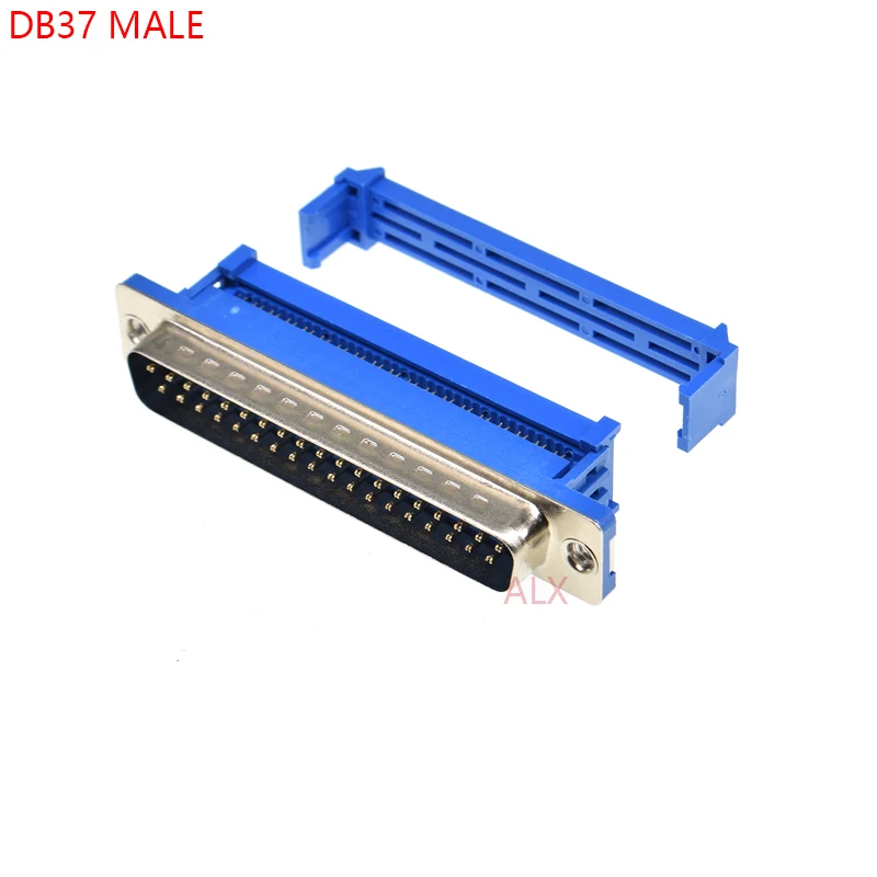 2PCS DIDC37 DB37 MALE serial port CONNECTOR IDC crimp Type D-Sub COM CONNECTORS 37pin plug 37p Adapter FOR ribbon cable wire