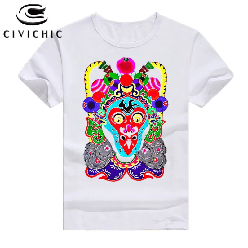 

CIVICHIC Personalized Retro Drama Loose T Shirt Women Chinese Ethnic Style Tees Man Oriental Peking Opera Print Tops Wear WST140