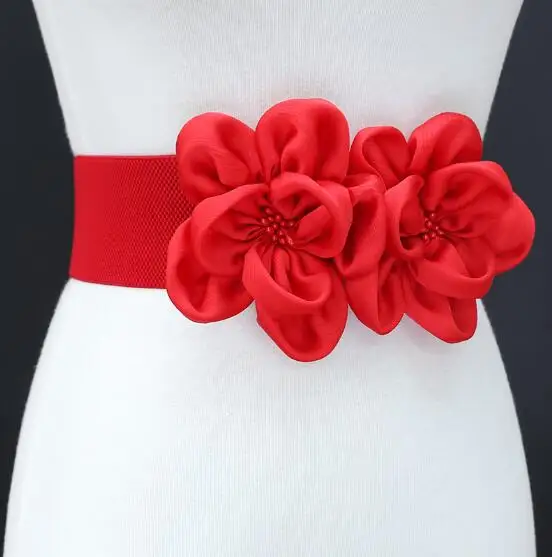 

Women's runway fashion vintage flower elastic Cummerbunds female Dress Corsets Waistband Belts decoration wide belt R1460