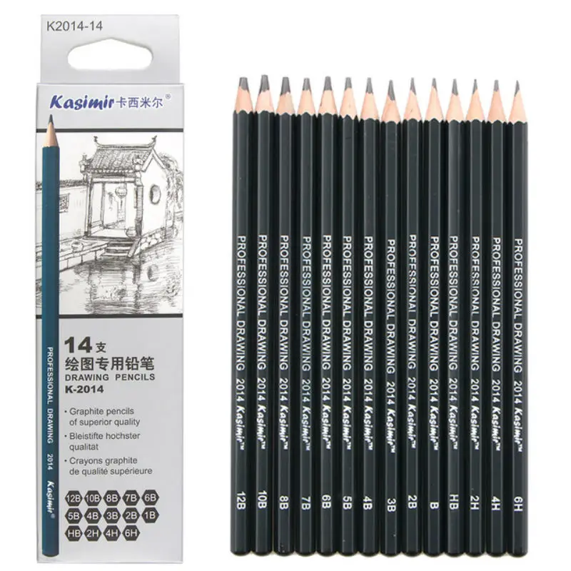 

14PCS Sketch and Painting Pencil Art Pencil Set(12B/10B/8B/7B/6B/5B/4B/3B/2B/1B/HB/2H/4H/6H)