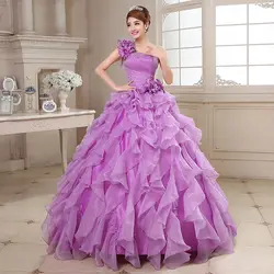 Quinceanera Dresses 2024 Sweet Flowers One-shoulder Crystal Luxury Ball Gown Lace Party Prom Formal Gown Plus Szie Customized