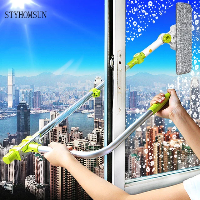 Hot Upgraded Telescopic High-rise Window Cleaning Glass Cleaner Brush For Washing Window Dust Brush Clean Windows Hobot