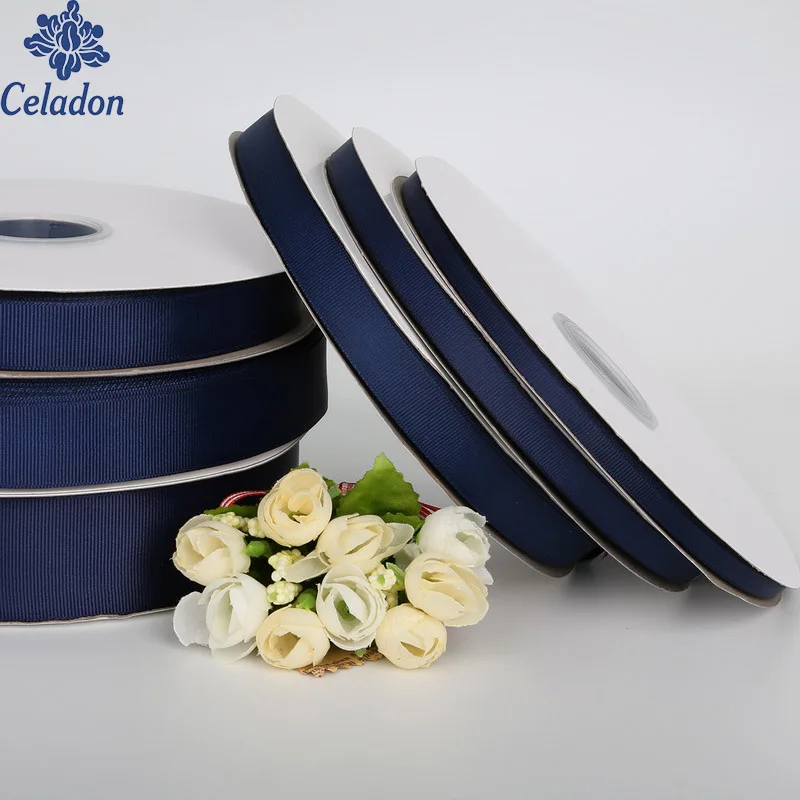 100 yard Navy Pretty Grosgain Ribbons Wedding Party Decoration Invitation Card Gift Wrapping Scrapbooking Supplies Riband 6 Size