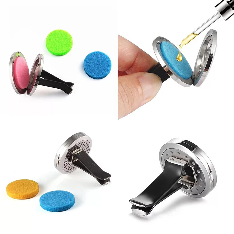 Difusor de perfume na árvore da vida, medalhão de óleo essencial para aromaterapia, aço inoxidável, purificador de ar