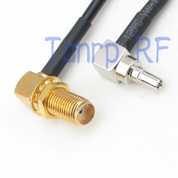 10pcs 6in CRC9 male  to SMA female both right angle RF connector adapter 15CM Pigtail coaxial jumper cable RG174 extension