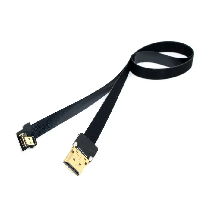 Micro HDMI Down Angled 90 Degree FPV to HDMI Male FPC Flat Cable 50cm for Multicopter Aerial Photography 0.1m 0.2m 0.5m