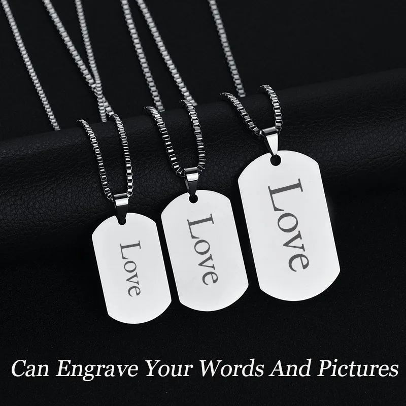 Custom Pictures Image Stainless Steel Pendant Necklace Engrave Your Photos On Necklace, ID Tag Necklace ,Gift For Her Him