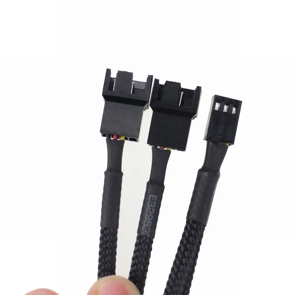 2 Pcs 30 CM Kabel Adaptor 3 Pin PWM Untuk Ganda PWM Fan Kasus Komputer Daya Sleeved Y-splitter grosir