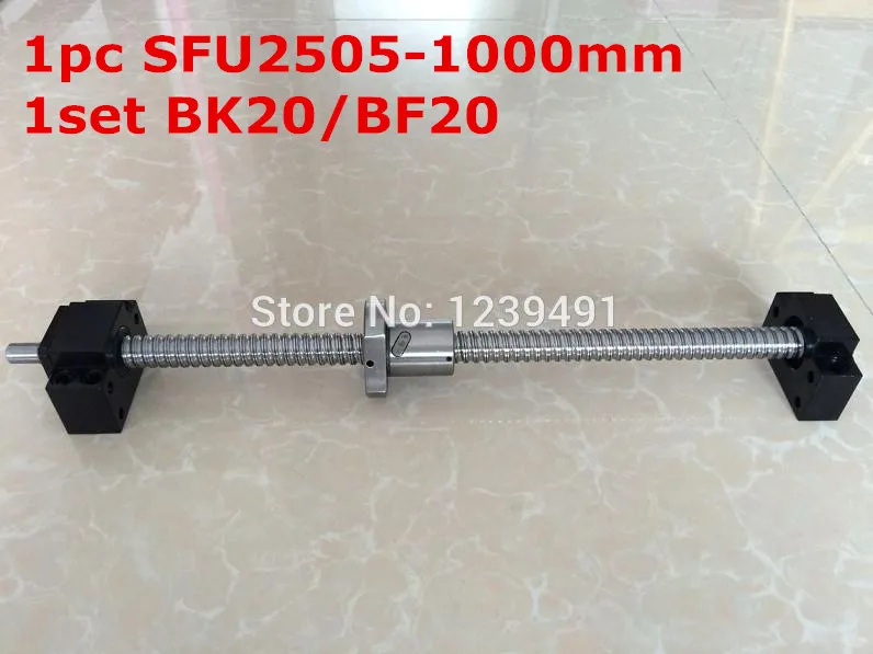 

SFU2505 - 1000mm ballscrew with end machined + BK20/BF20 Support CNC parts