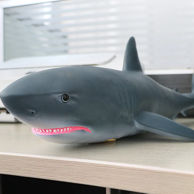 Simulation Soft Shark Toy White Shark Large Size Wild Animal Figure Marine World Model