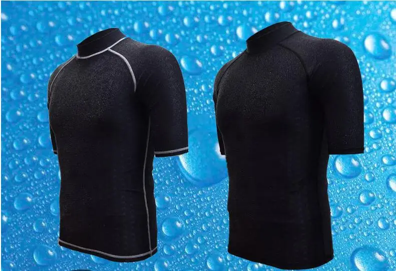 Men Short Sleeve Dive Skin Sunsuit Rashguard UV Protection Wetsuit Stinger Surfing Diving Suit Sharkskin Professional Swimwear