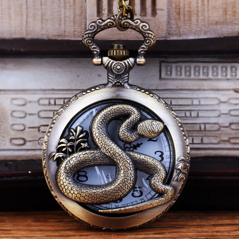 

0 Bronze Pocket Watch Chinese Zodiac Three-dimensional Pattern Classical Quartz Pocket Watch Zodiac Animal Hollow Embossed Watch