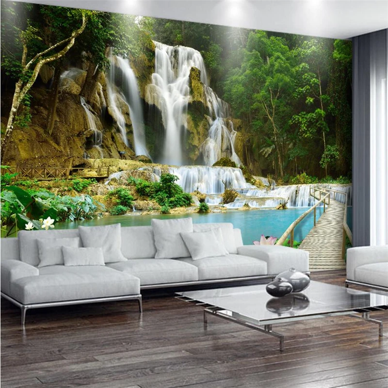 

wellyu papel de parede Custom wallpaper Landscape waterfall 3D landscape background wall murals photo wallpaper behang