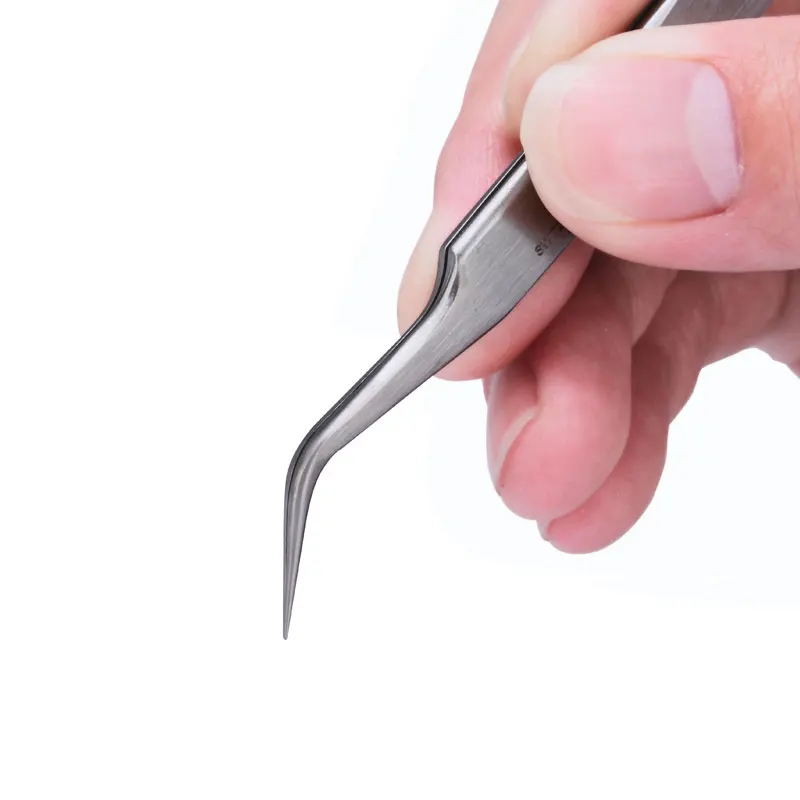 Edelstahl Präzision Pinzette Pincet Pinzas VETUS TS-11 TS-15 Gekrümmte Gerade Spitze Pinzette Reparatur Handwerkzeuge Set – Detail 5