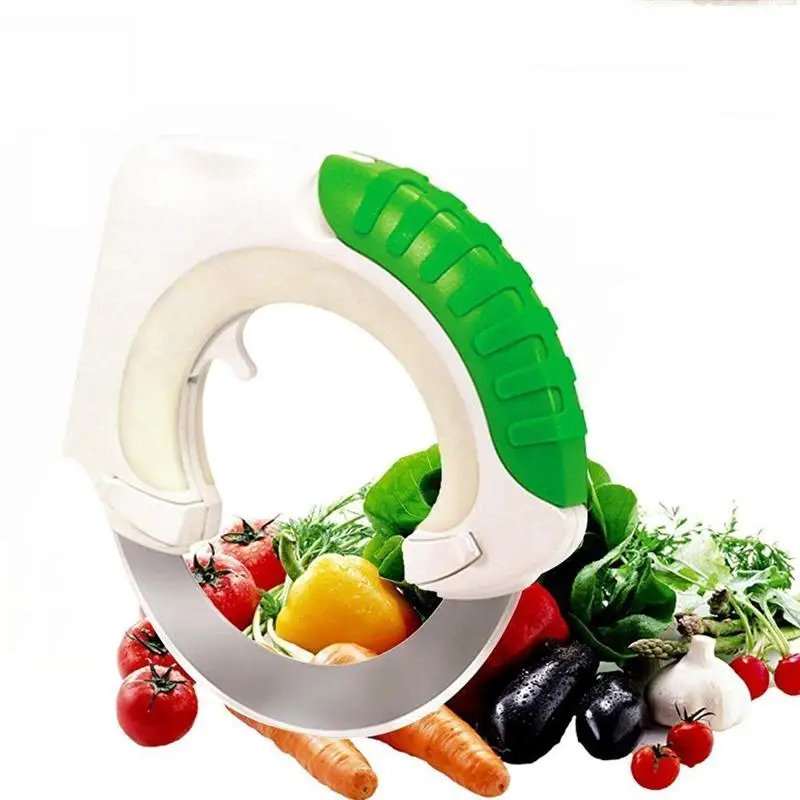 Circular Rolling Knife Multi Purpose Kitchen Cutting Tool Pizza Vegetable Meat Gadget Ergonomic Handle Slices Dices