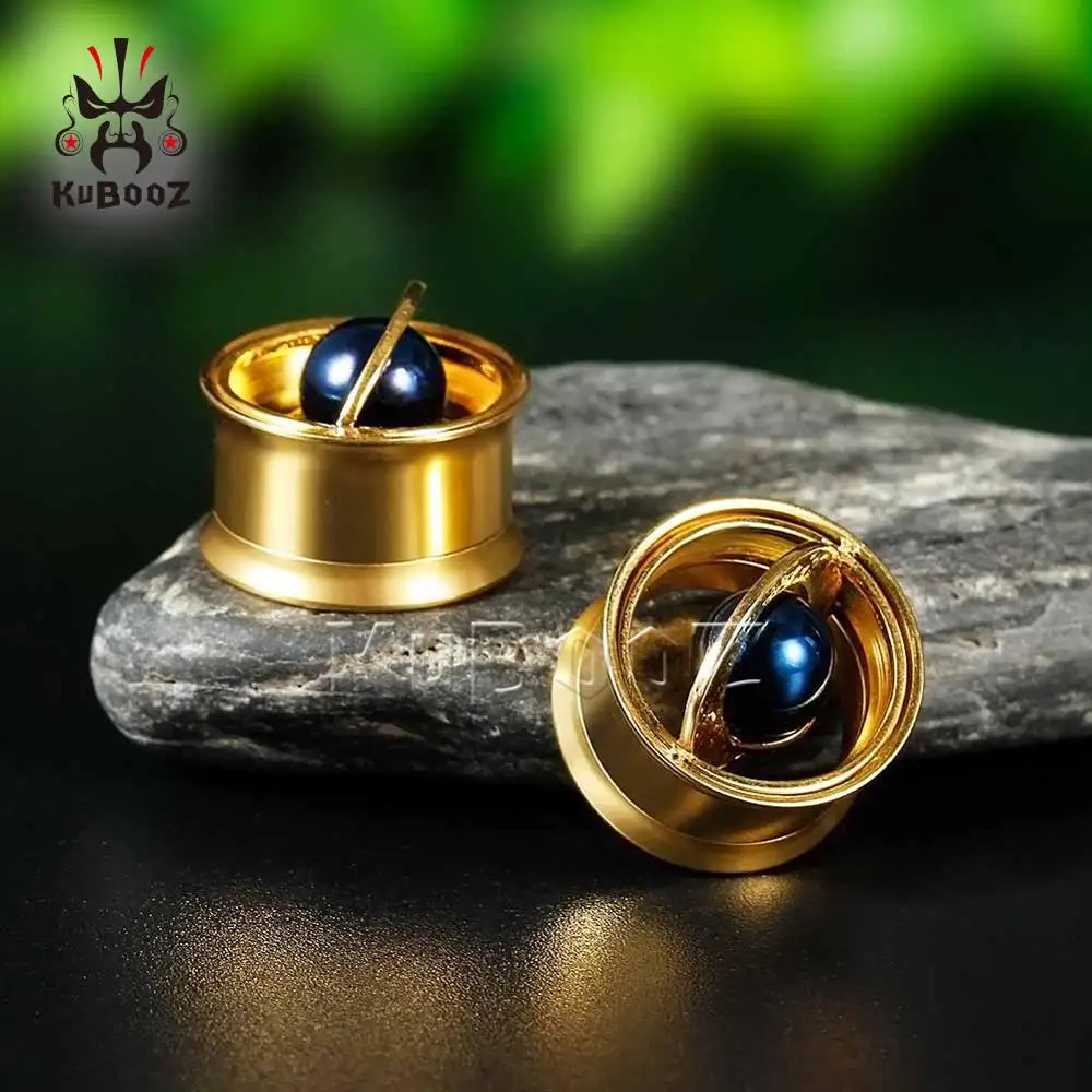 KUBOOZ Screw Ear Plugs Tunnels Stainless Steel Expander Flesh Gauges Studs Earrings Fashion Planet Piercing Body Jewelry Gift