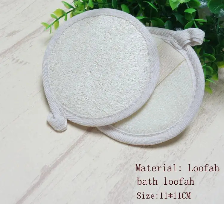 

500pcs/lot 11*11cm Round Shape Natural Loofah Pad Loofah Sponge Bath Shower Face Body Exfoliator Bath SN175