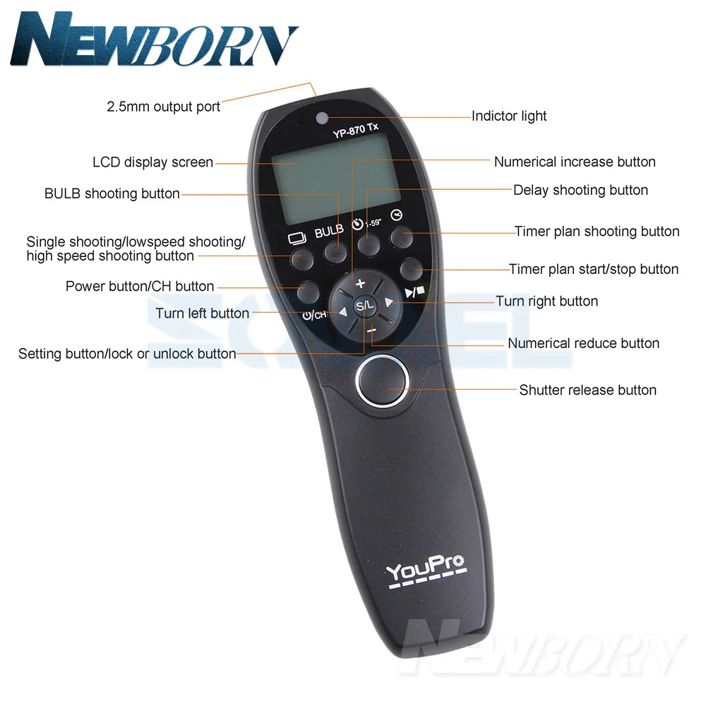 YouPro YP-870II L1 Беспроводной пульт дистанционного управления затвором для Panasonic DMC-FZ50/FZ150/DMC-250S/DMC-Z230/LC-1/L1/L10/G10/G3/G5/G7 DMW-RS1