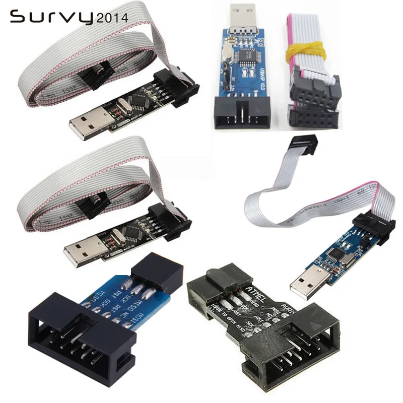 USB-программатор ATMEGA8 ATMEGA128 ATtiny/CAN/PWM 10-контактный модуль