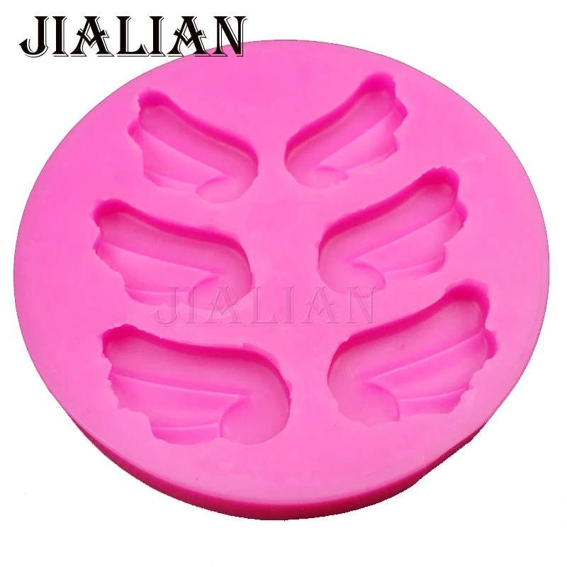 3D angel wings feather wedding cake decorating tools DIY baking fondant silicone mold chocolate sugar art displays T0131