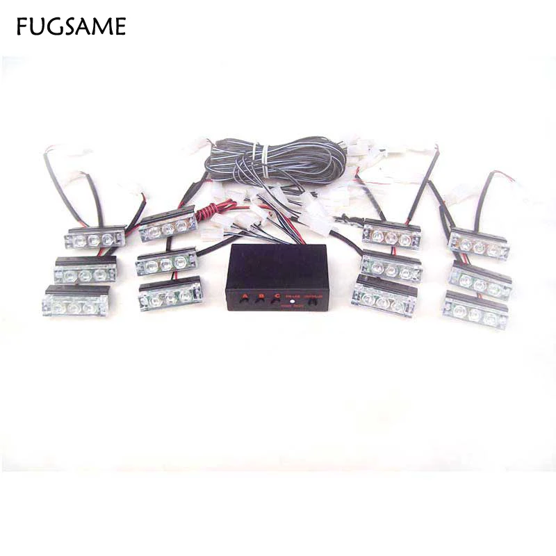 

FUGSAME FREE SHIPPING LED Fire Emergency Strobe Warning Lights WHITE 3 Flashing Mode 12*3LED