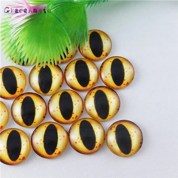 MWOOT 100 Yeux En Verre Cabochon 12 Mm – 50 Designs Mystère : Dragon, Chat, Hibou, Lapin, Humain – Idéal Pour DIY Bijoux, Poupées & Crafts Créatifs
