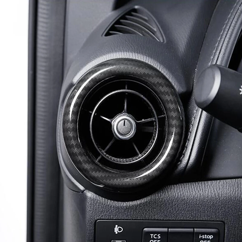 Dla Mazda 2 Demio DL Sedan DJ Hatchback 2015-2018 ABS plastikowa konsola środkowa wylot klimatyzacji pierścień pokrywa tapicerka stylizacja