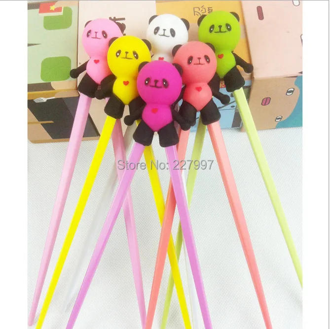 2016 New Hot 100 Pair Children Kid Baby Cartoon Cat Learning Training Chopsticks Cute Safe Free shipping By DHL