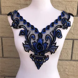 1Pc 7 Colors Venise Lace Fabric Dress Applique Motif Blouse Sewing Trims DIY Neckline Collar Costume Decoration Accessories