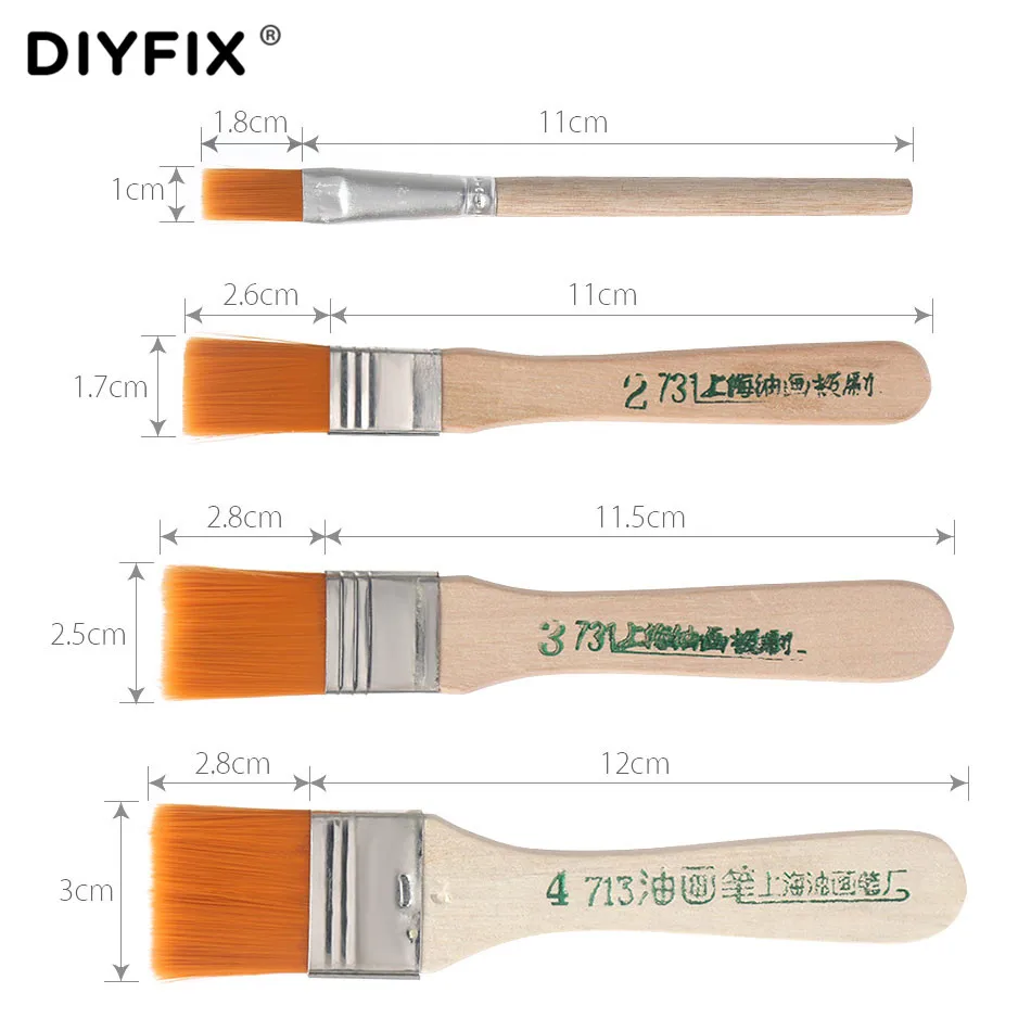 DIYFIX 4 قطعة لينة تنظيف فرشاة لوحة مفاتيح الكمبيوتر PC الغبار نظافة الخشب مقبض للإلكترونيات الهاتف المحمول PCB إصلاح أدوات مجموعة
