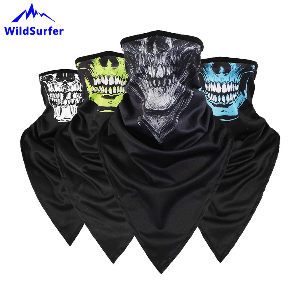 Triangular Braga Cuello Hiking Scarves Riding Breathable Half Face Skull Mask Cycling Ski Fishing Bandana