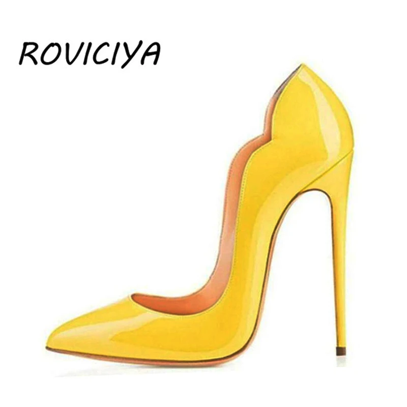 Fashion Women Pumps Womens Shoes High Heels 12 cm Stilettos Pumps Shoes For Women Sexy Party Wedding Shoes QP042 ROVICIYA