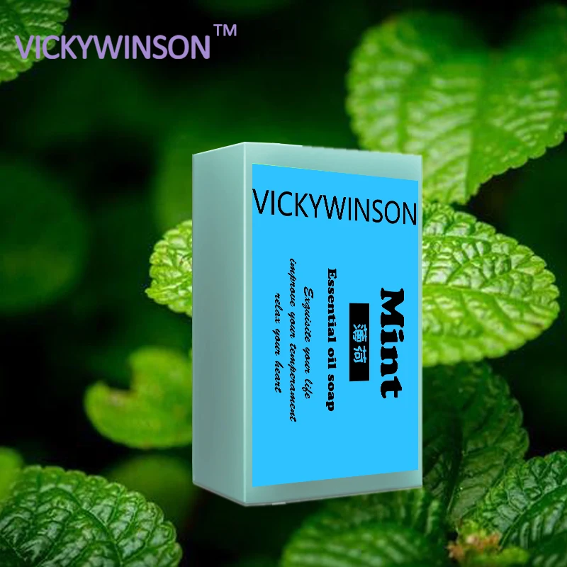 Vickywinson sabonete de óleo essencial, sabonete de menta, sabonete de banho de jasmim, antibiótico, hidratante, sabonete de enxofre, acne, nutrição profunda do cabelo xz1