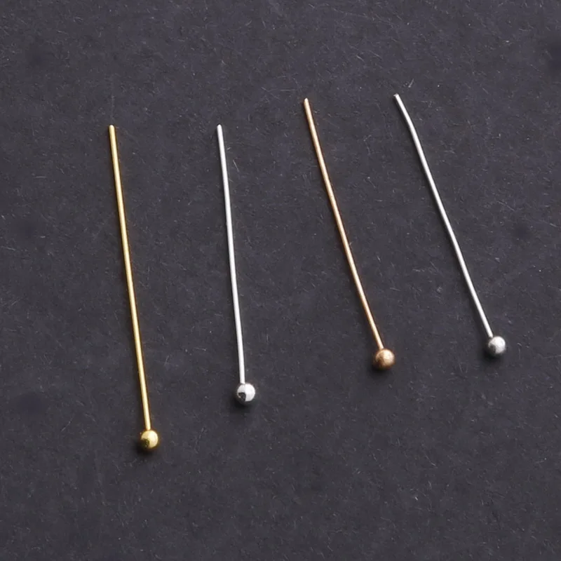 Beadia 1500pcs Gold/ Silver/Rhodium/KC Gold Plated Ball Head Pins 0.5x25mm Jewelry Findings