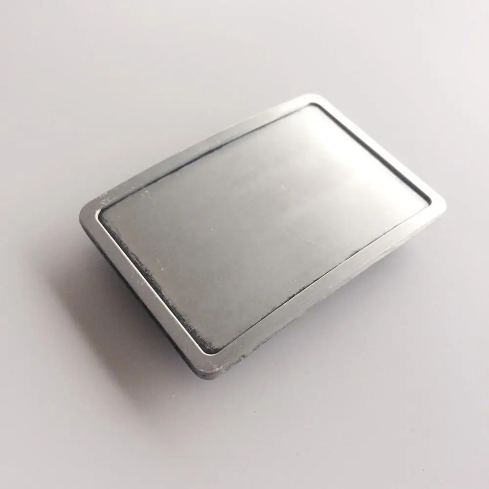 Hebilla de cinturón en blanco rectangular de plata cepillada antigua, hebilla de cinturón personalizada, también disponible en EE. UU.